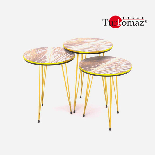 Set of 3 Nesting Round Side Tables