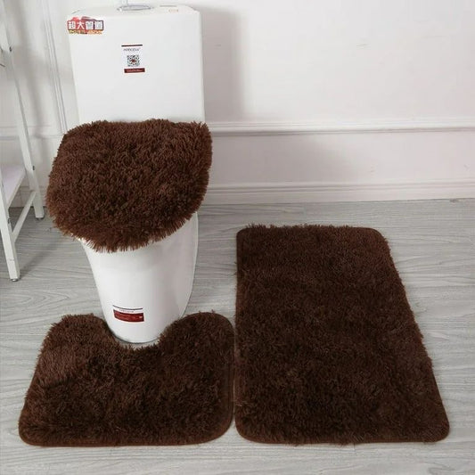 3-Piece Plush Bathroom Mat Set