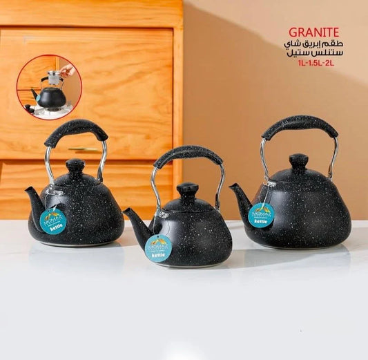Stainless Steel Granite Teapot Set