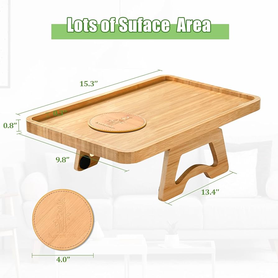 Bamboo Sofa Arm Tray Table