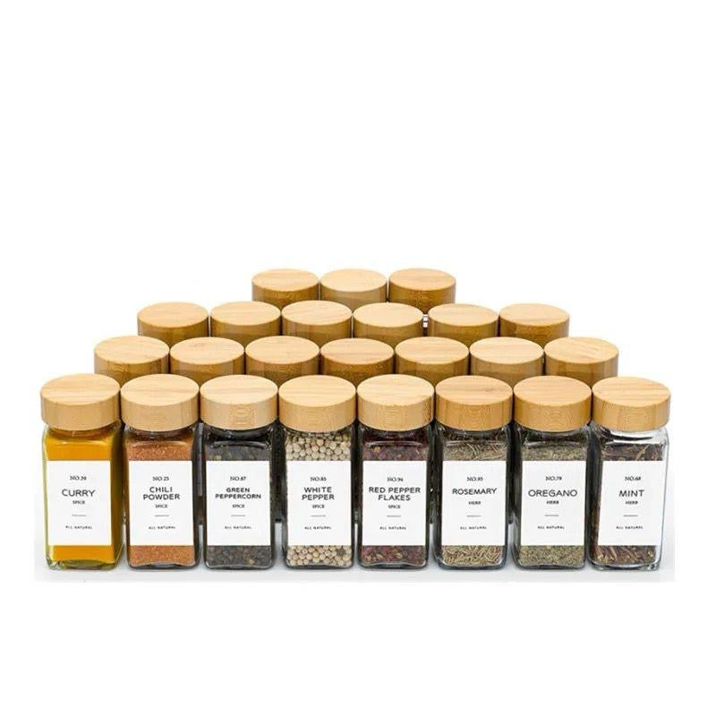 Glass Spice Jar Set – 24 Pieces