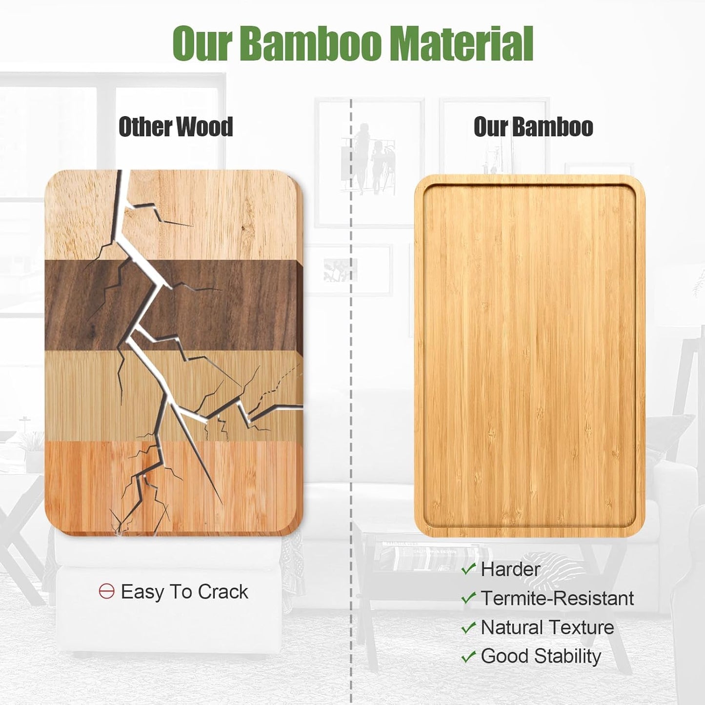Bamboo Sofa Arm Tray Table