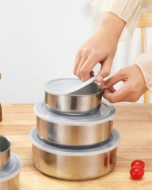 Stainless Steel Tupperware Set – 5 Pieces