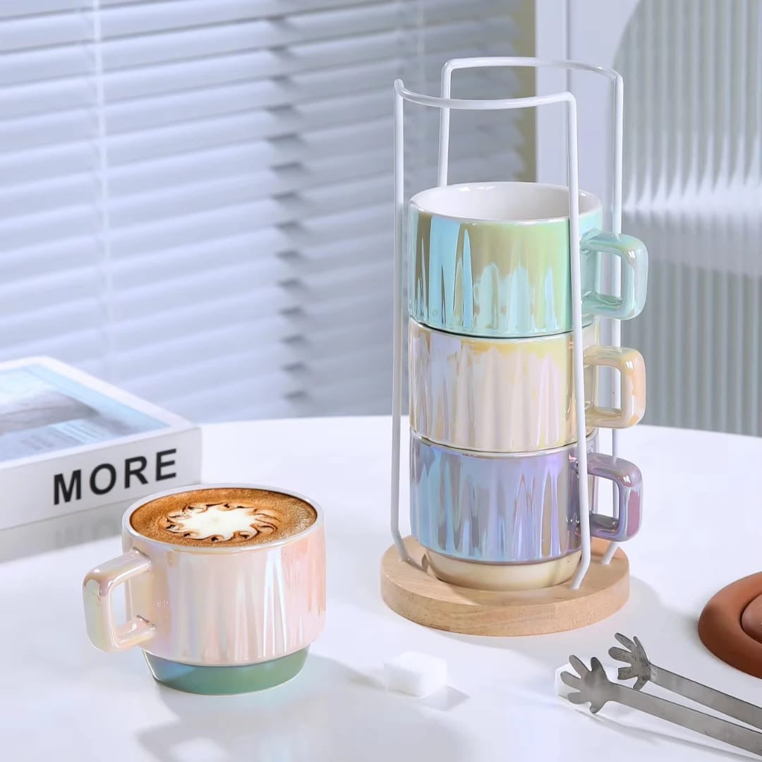 Set of 4 Ceramic Mugs (300ml)