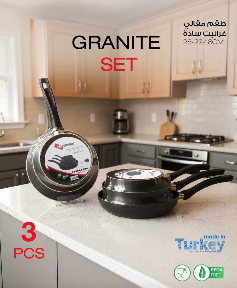 Hascevher Granite Frying Pan Set – 3