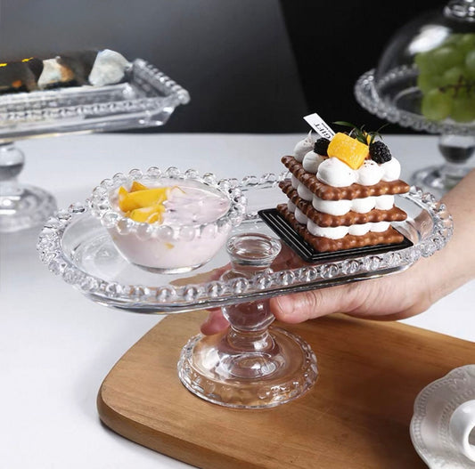Elegant Glass Serving Dish with Base – Modern Design