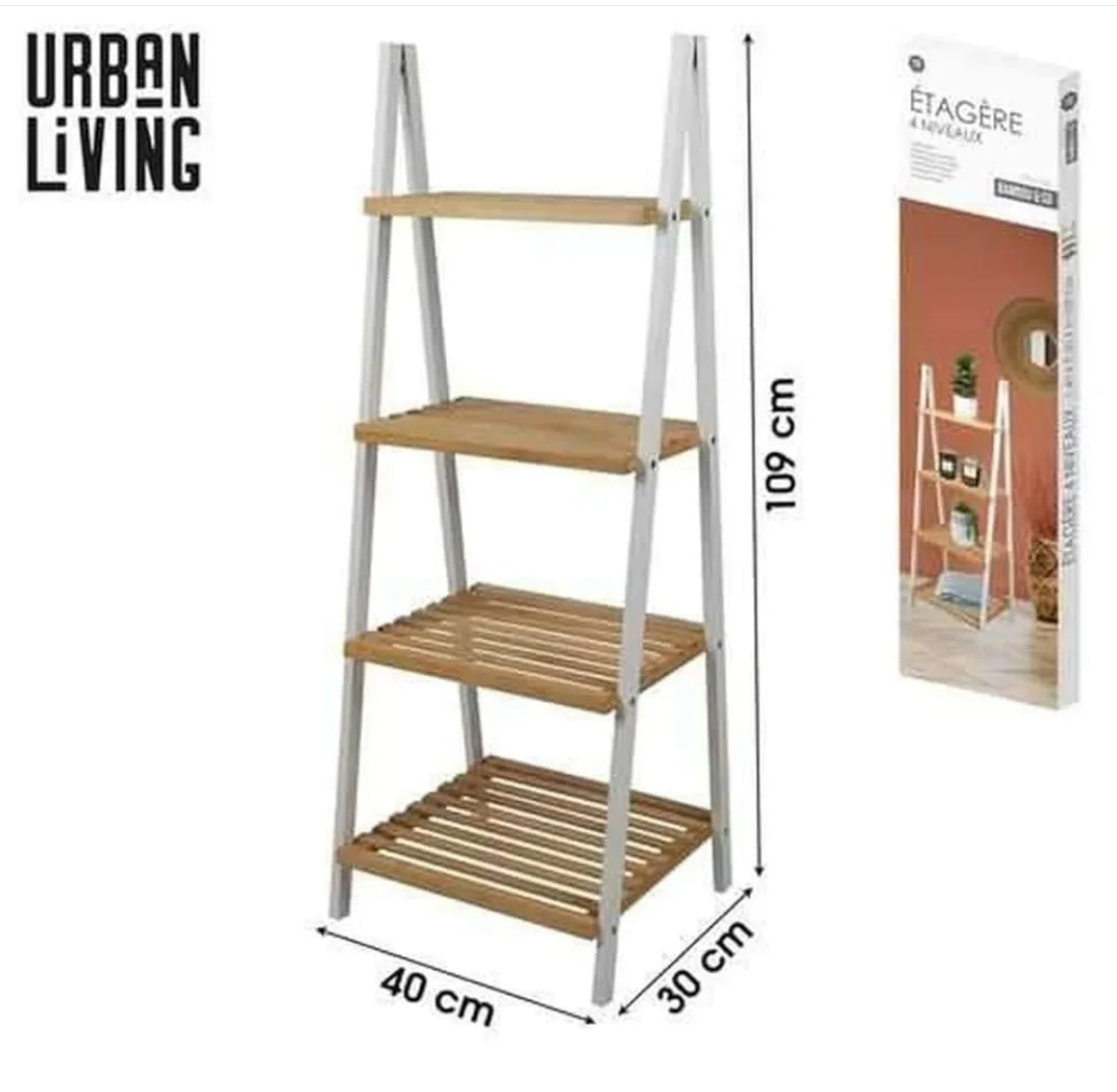 Urban Living 4-Tier Wooden Pyramid Shelf