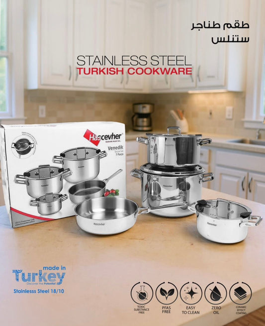 7-Piece Turkish Cookware Set by Hascevher