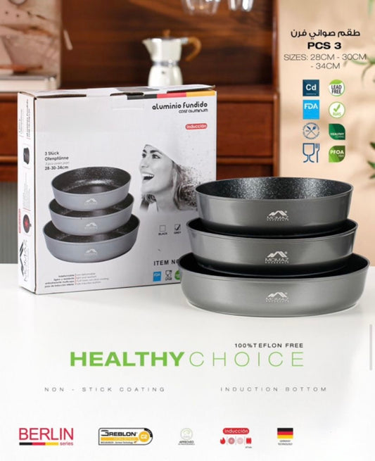 Premium German Nonstick Oven Tray Set – 3 Pieces