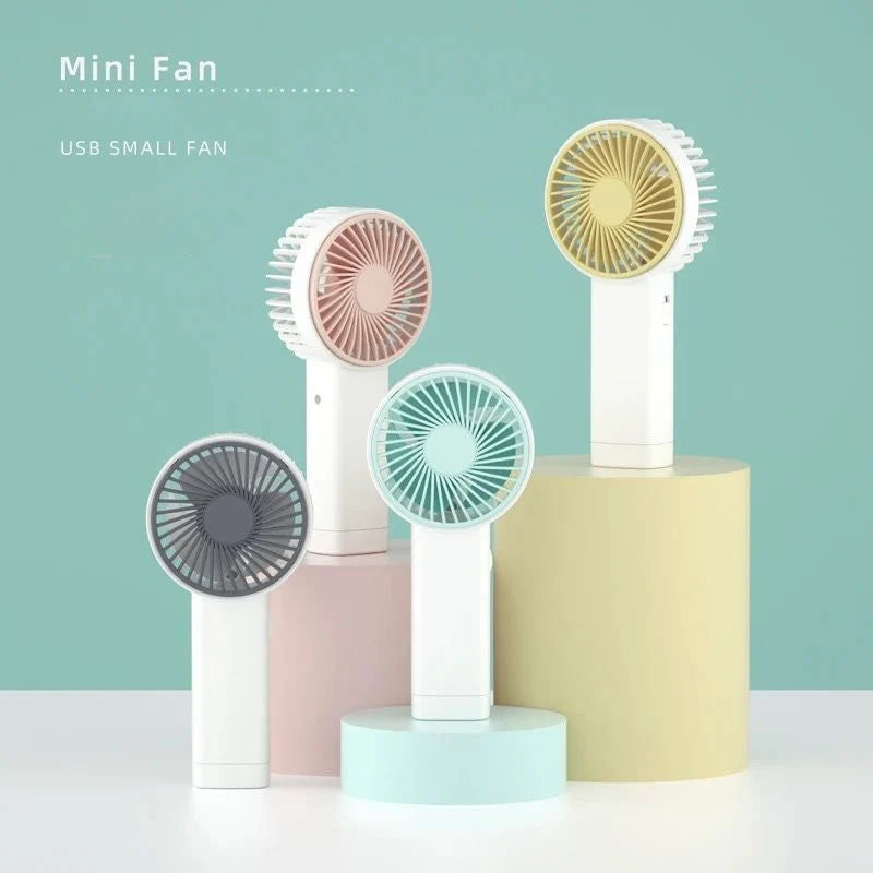 Compact Rechargeable Handheld Fan with Light – Portable & Stylish