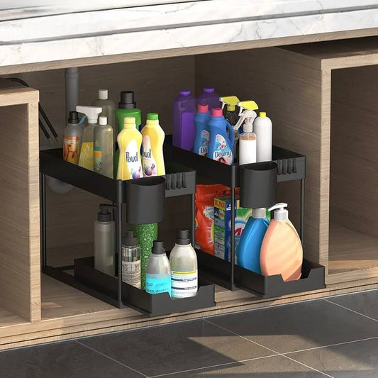 2-Tier Under-Sink Organizer with Pull-Out Shelf