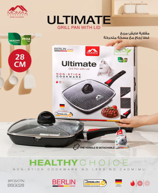 Berlin Series Ultimate Grill Pan with Lid – 28cm