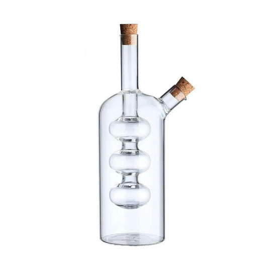 Thick Glass Oil and Sauce Bottle with Cork Lid