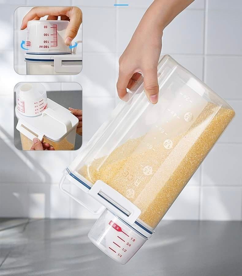 Transparent 1.5L Pantry Storage Container with Pour Spout