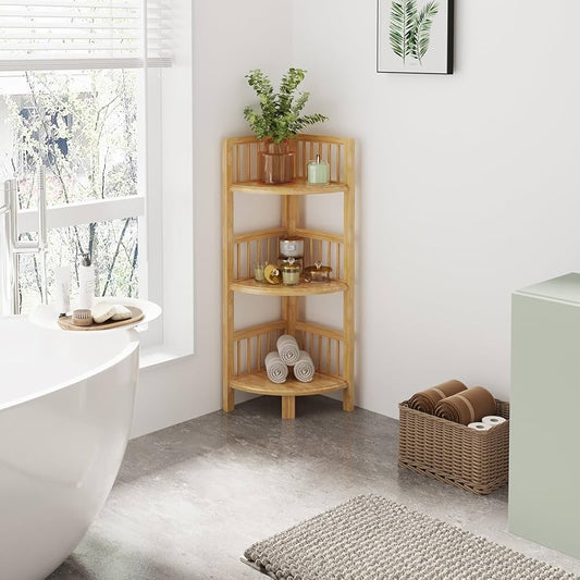 Dripex Bamboo Corner Shelves