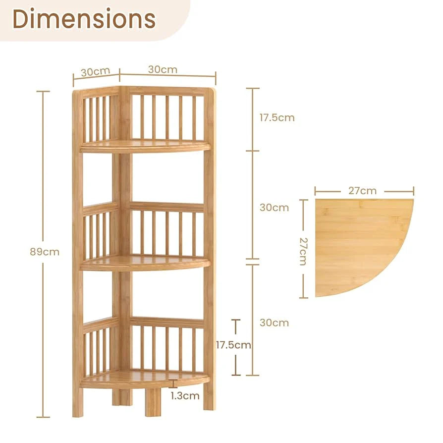 Dripex Bamboo Corner Shelves