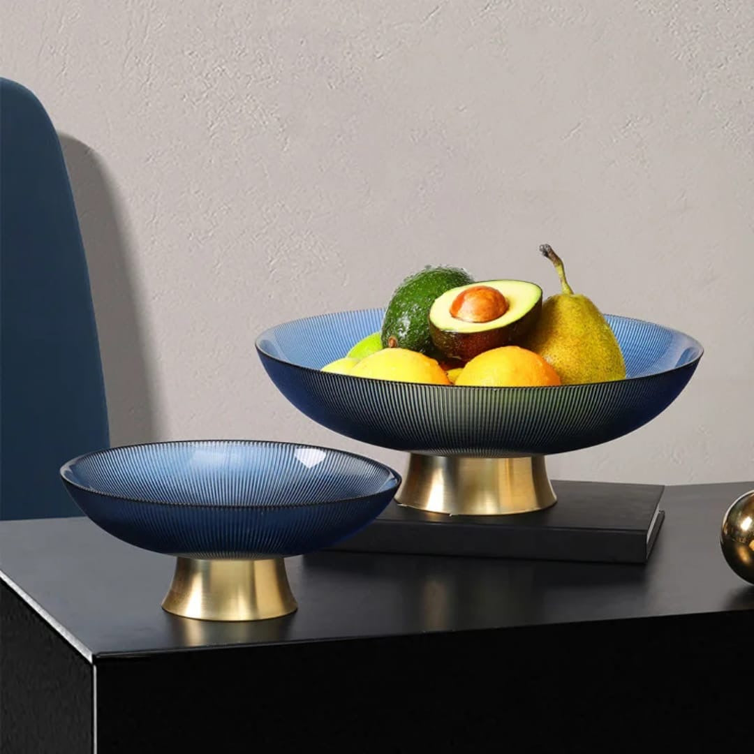 3-Piece Glass Serving Plate Set – Elegant Table Display