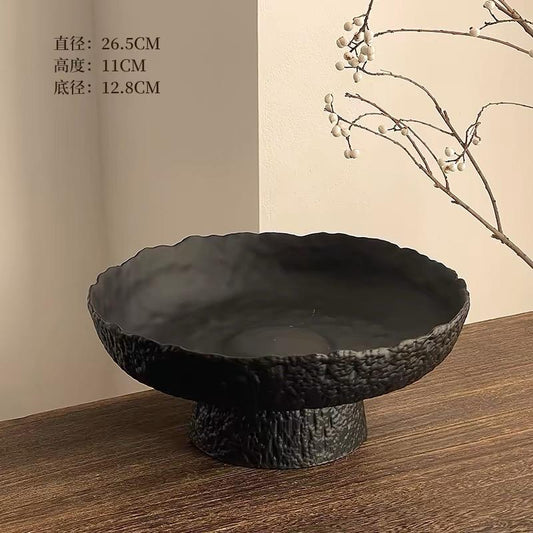 Decorative Glass Plate with Base – For Serving & Table Display