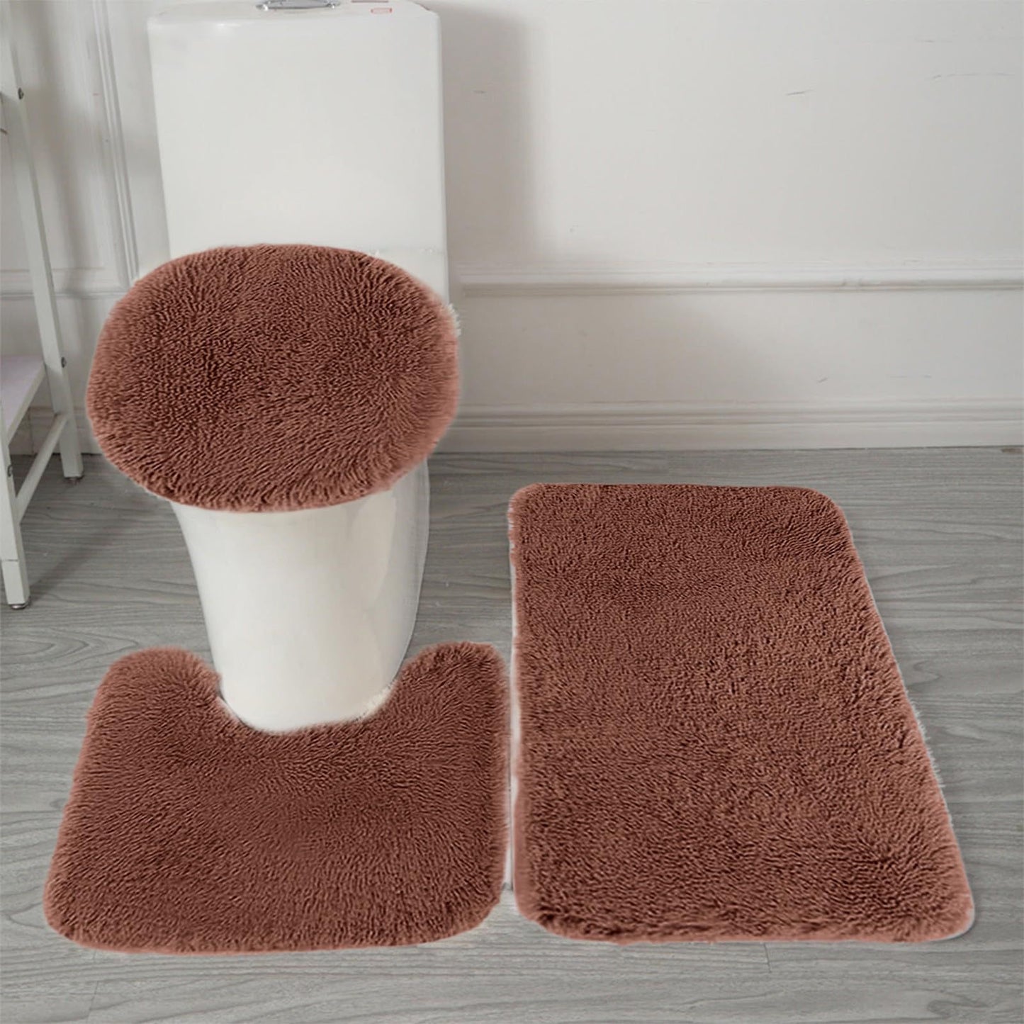 3-Piece Plush Bathroom Mat Set