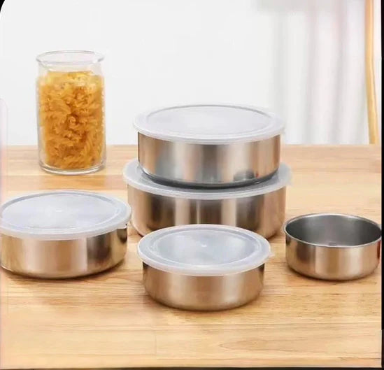 Stainless Steel Tupperware Set – 5 Pieces