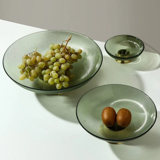 3-Piece Glass Serving Plate Set – Elegant Table Display