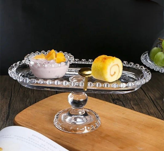 Elegant Glass Serving Dish with Base – Modern Design