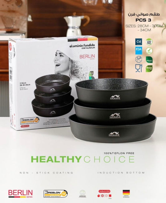 Premium German Nonstick Oven Tray Set – 3 Pieces