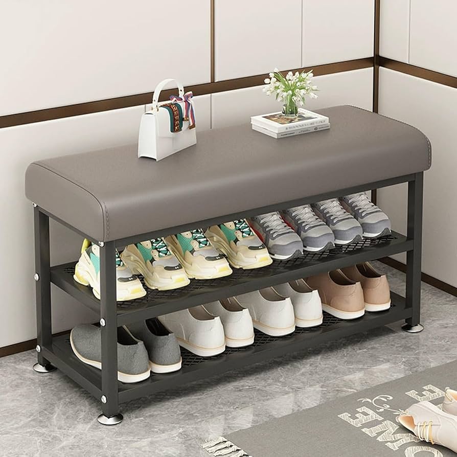Hallway Shoe Rack with Padded seating