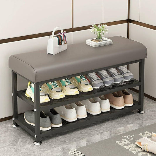 Hallway Shoe Rack with Padded seating