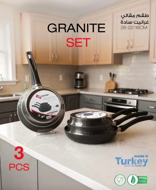 Hascevher Granite Frying Pan Set – 3