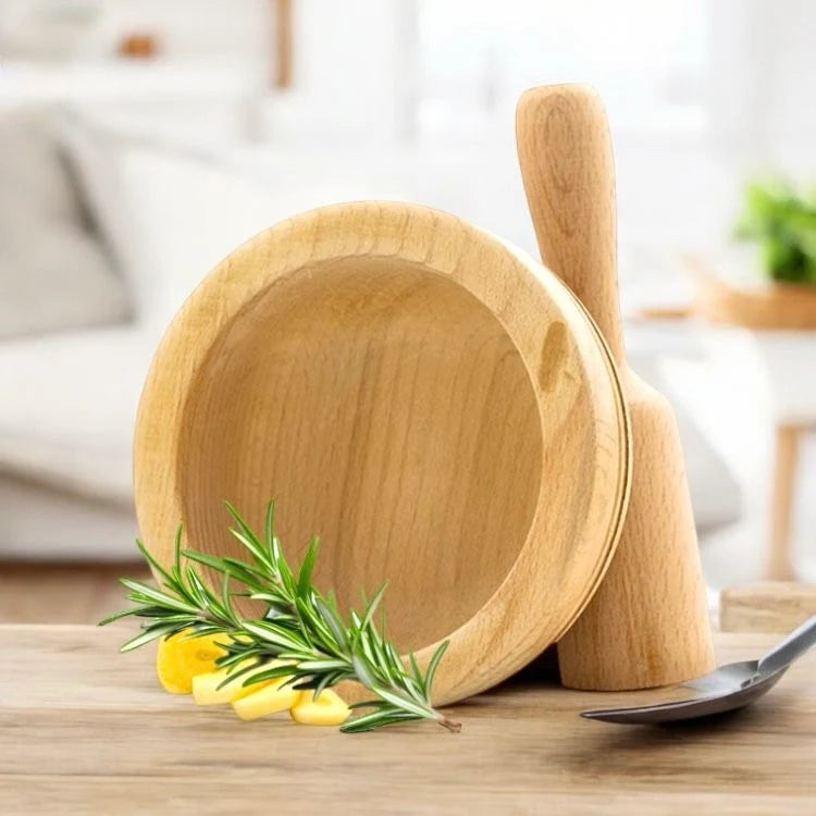 Wooden Garlic Mortar and Pestle Set