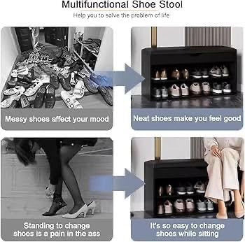 Hallway Shoe Rack with Padded seating