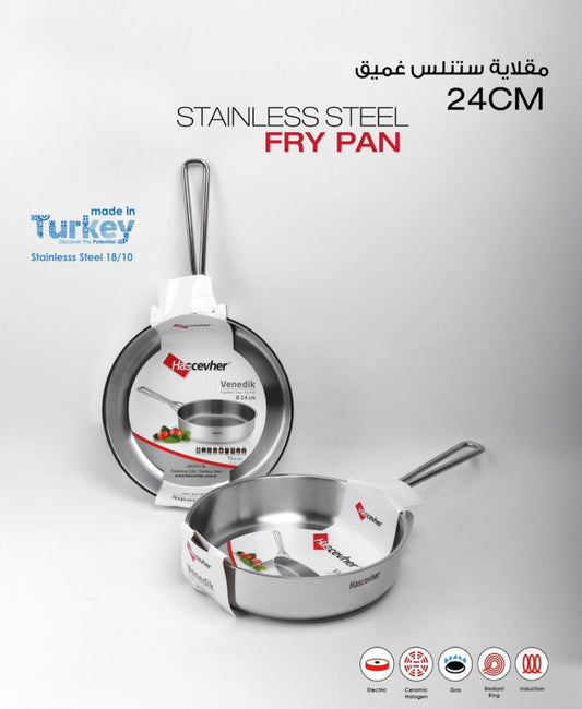 Stainless Steel Frying Pan – Venedik Series by Hascevher