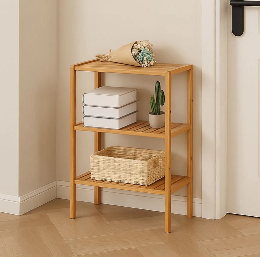 3 Tier Solid Wood Stand Storage Rack