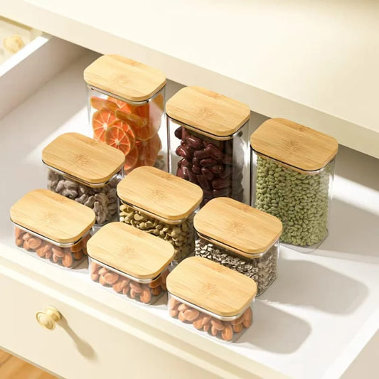 12-Piece Glass Jar Set – 400ml with Airtight Wooden Lid