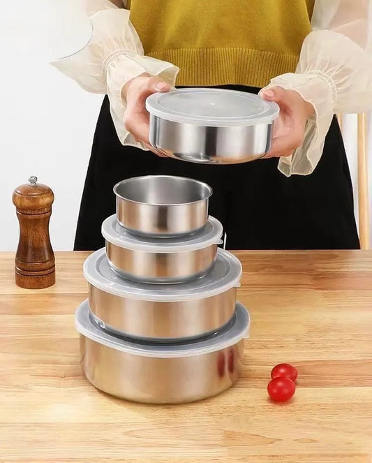 Stainless Steel Tupperware Set – 5 Pieces