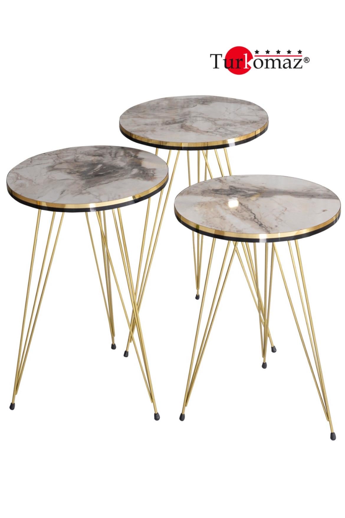 Set of 3 Nesting Round Side Tables