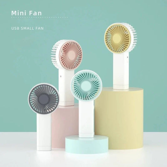 Compact Rechargeable Handheld Fan with Light – Portable & Stylish
