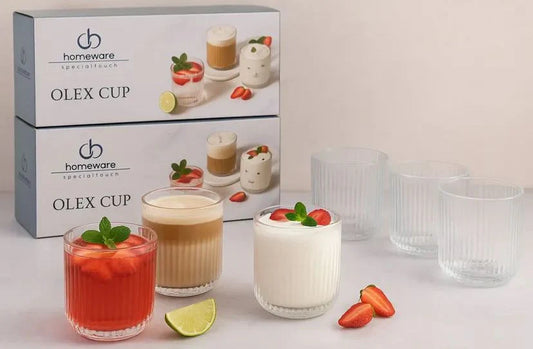 6-Piece Ribbed Crystal Glass Set