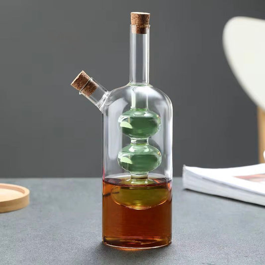 Thick Glass Oil and Sauce Bottle with Cork Lid