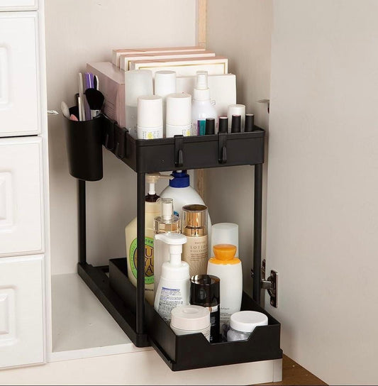 2-Tier Under-Sink Organizer with Pull-Out Shelf