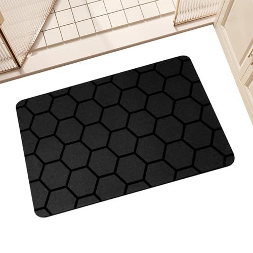 Non-Slip Fabric and Leather Bath Mat – 80x50 cm