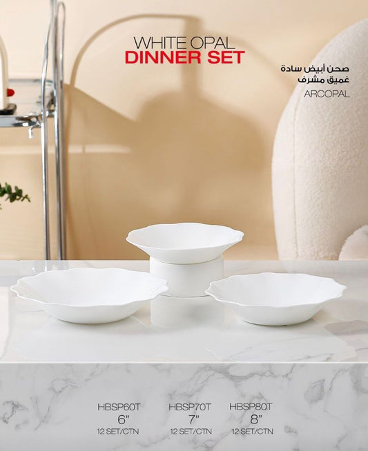 White Porcelain Plate Set – Multiple Sizes