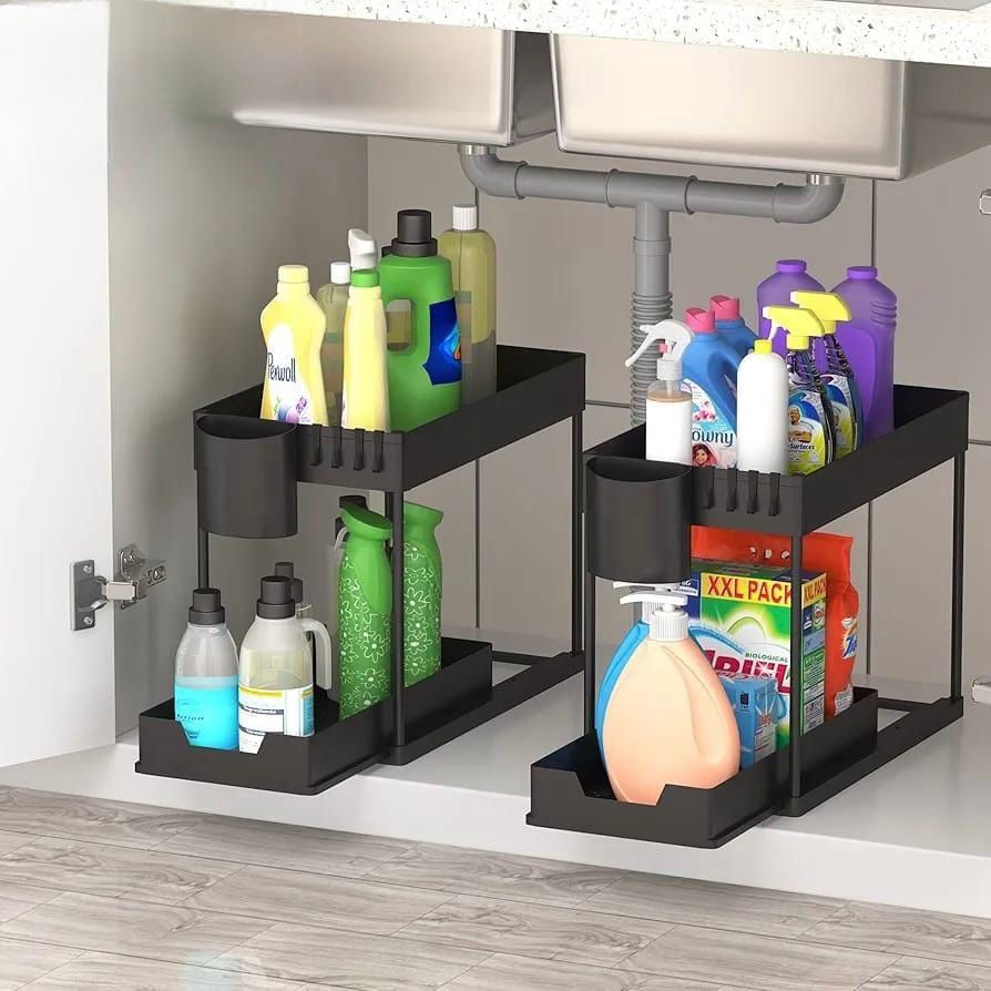 2-Tier Under-Sink Organizer with Pull-Out Shelf
