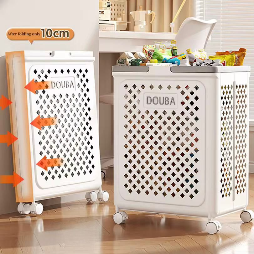 Foldable Laundry Basket with Wheels